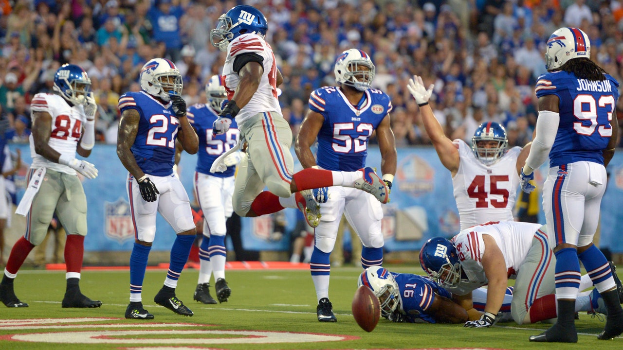 Giants' rookie steals show, leads NY to win in Hall of Fame Game